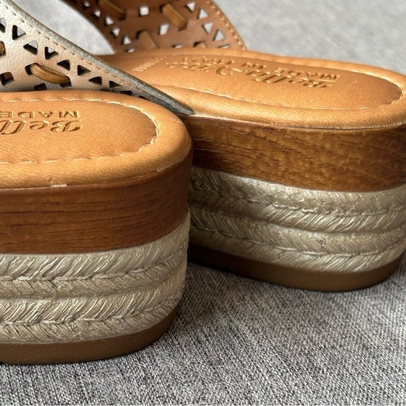 Bella Vita Exa-Italy Wedge Sandal, White/Champagne Leather, 8.5 Wide - Picture 8 of 8